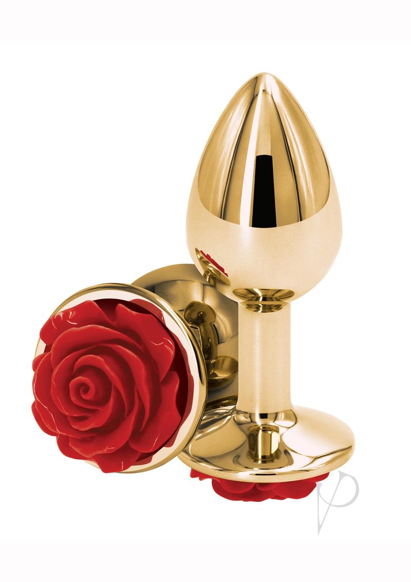 Rear Assets Rose Aluminum Anal Plug - Small - 5 colors