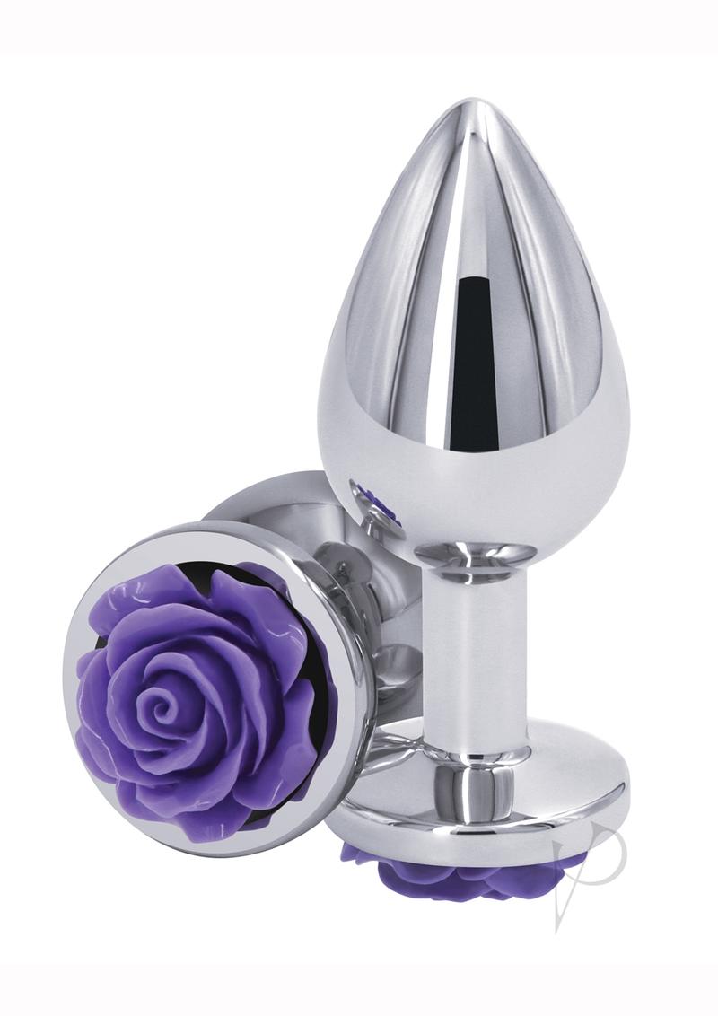 Rear Assets Rose Aluminum Anal Plug - Medium - 5 Colors