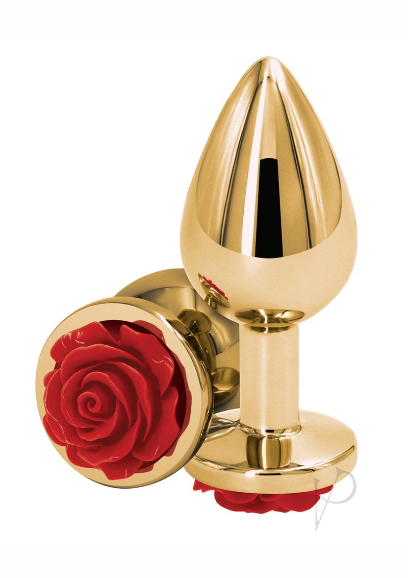 Rear Assets Rose Aluminum Anal Plug - Medium - 5 Colors